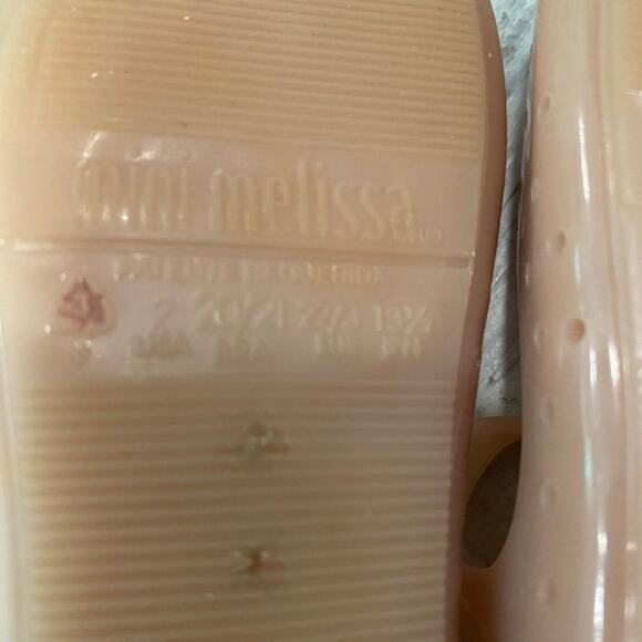 Mini Melissa Mary Jane with Pink bow on the side Velcro to close 7 - Picture 6 of 6